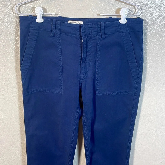 NILI LOTAN Jenna Marine Blue Mid-Rise Crop Pant size: 4 - Picture 8 of 12